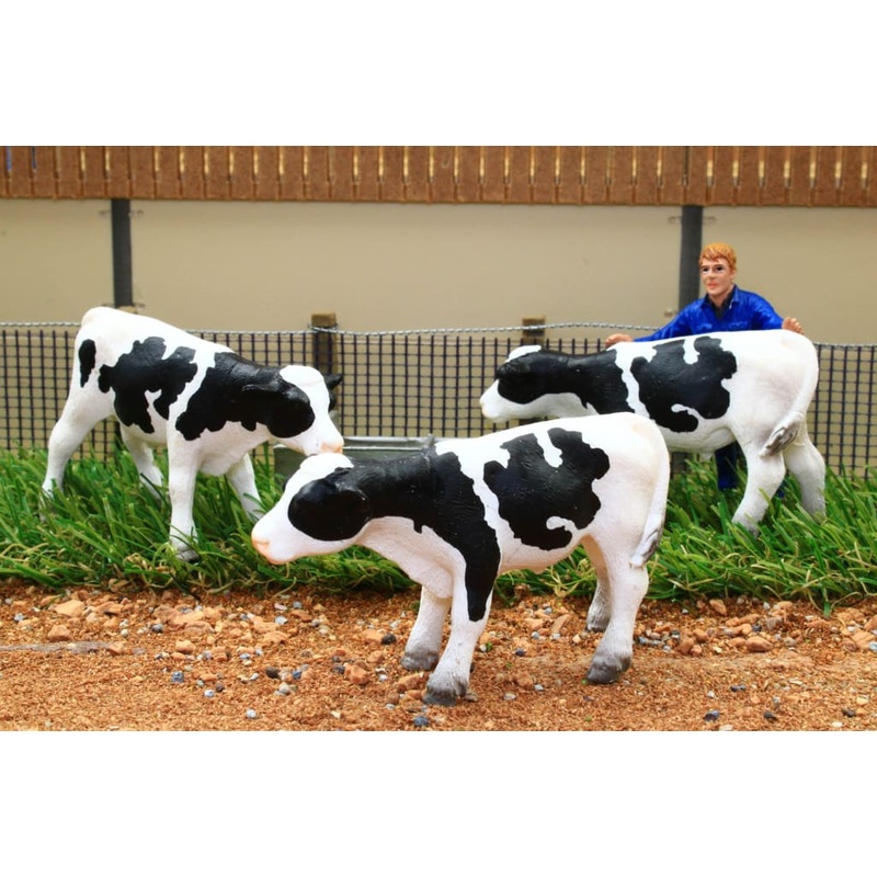 BT3068 3 x Store Cattle Standing (White With Black Markings)