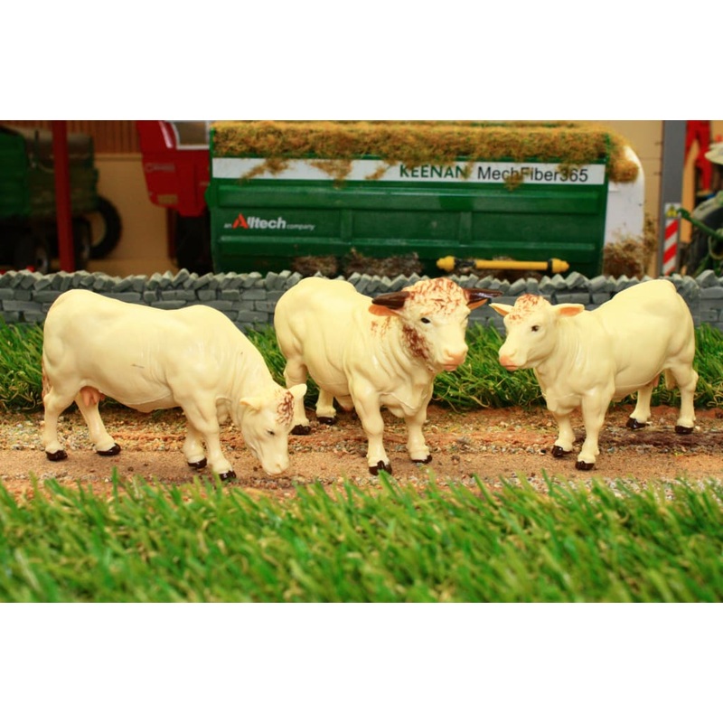 43240 BRITAINS CHAROLAIS COWS X 2 AND BULL X 1 SET
