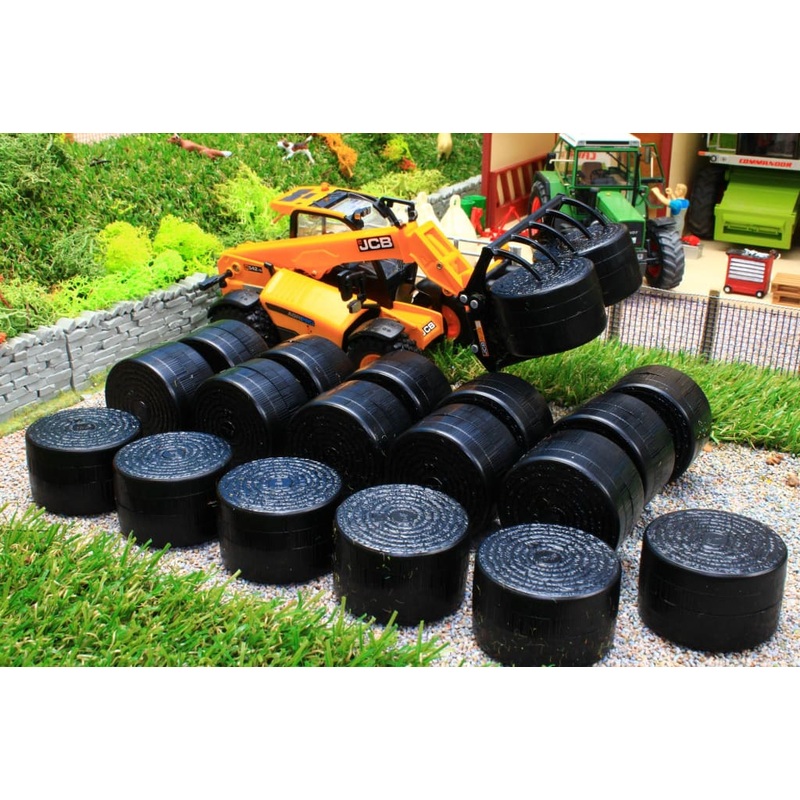 7056B SIKU BLACK WRAPPED ROUND BALES X 20