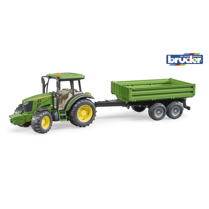B02108 BRUDER JOHN DEERE 5115M TRACTOR WITH TIPPING TRAILER
