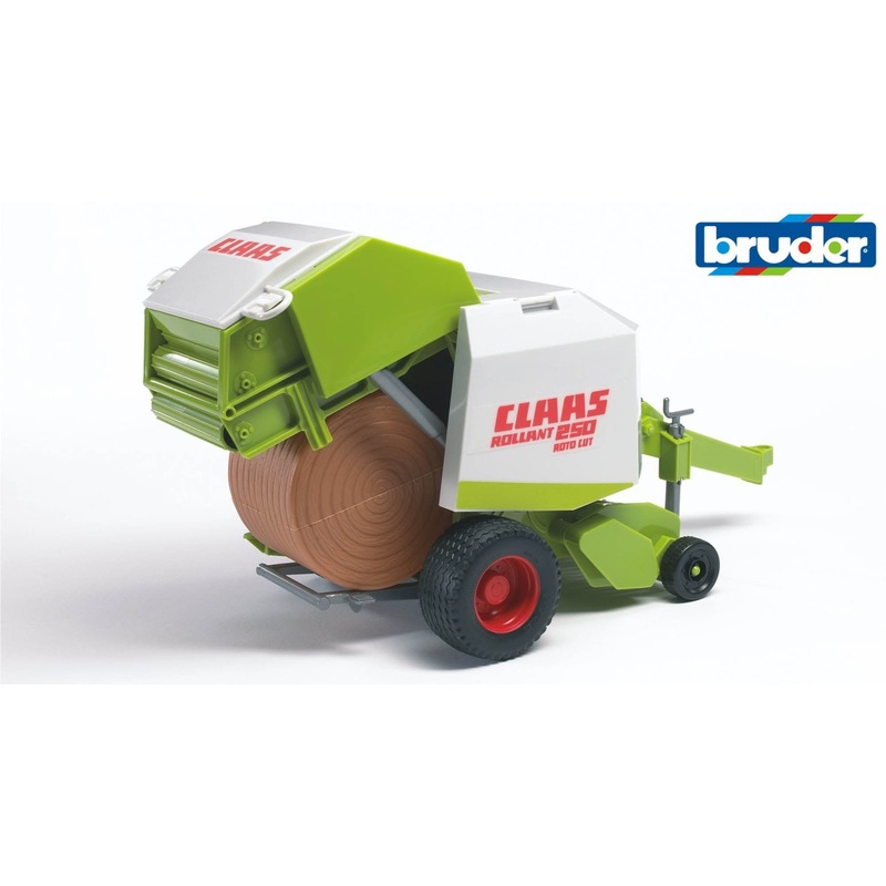 B02121 Bruder Claas Rollant 250 Roto Cut Round Baler + 1 Round Bales