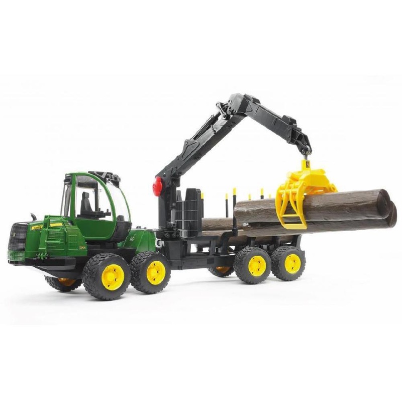 B02133 Bruder John Deere 1210e Forestry Machine and 4 Logs