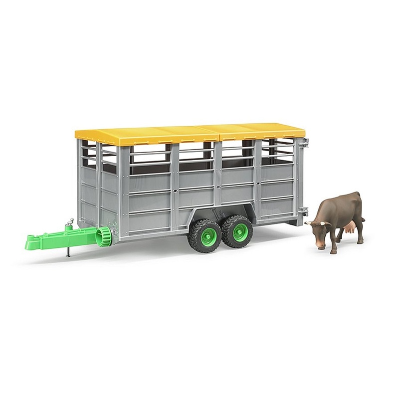 B02227 Bruder Livestock Trailer with Model Cow (1:16th scale)