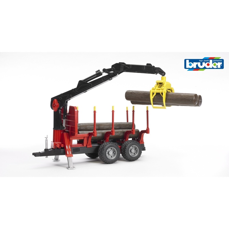 B02252 Bruder Forestry Trailer with Crane and Logs