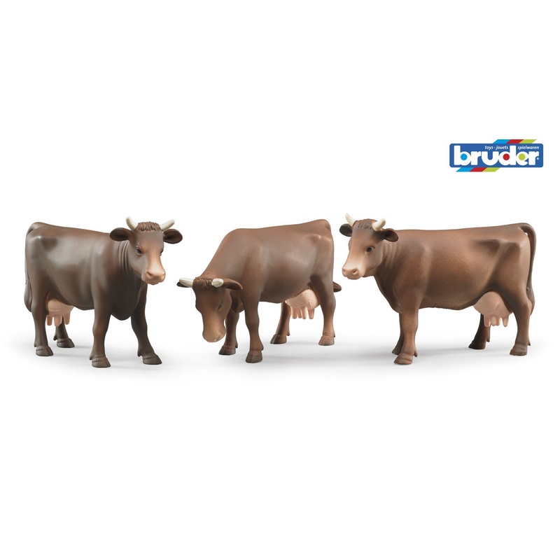 B02308 Set of 3 Bruder Cows (1:16th Scale in plastic)