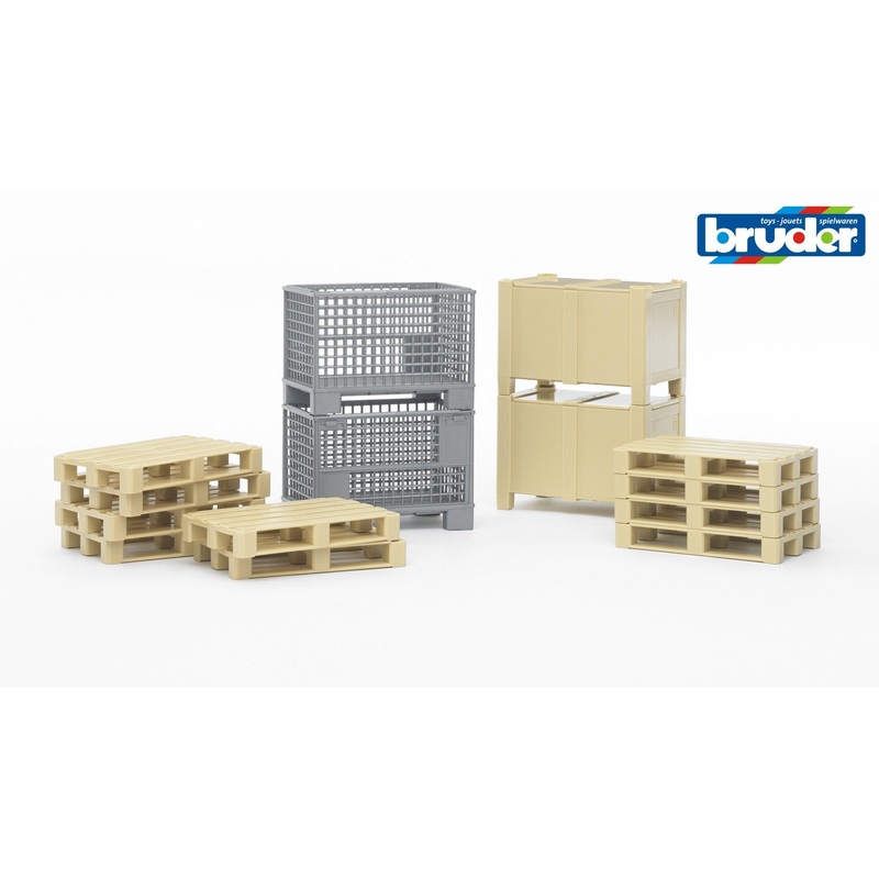 B02415 BRUDER PALLETS AND PALLET BOX SET