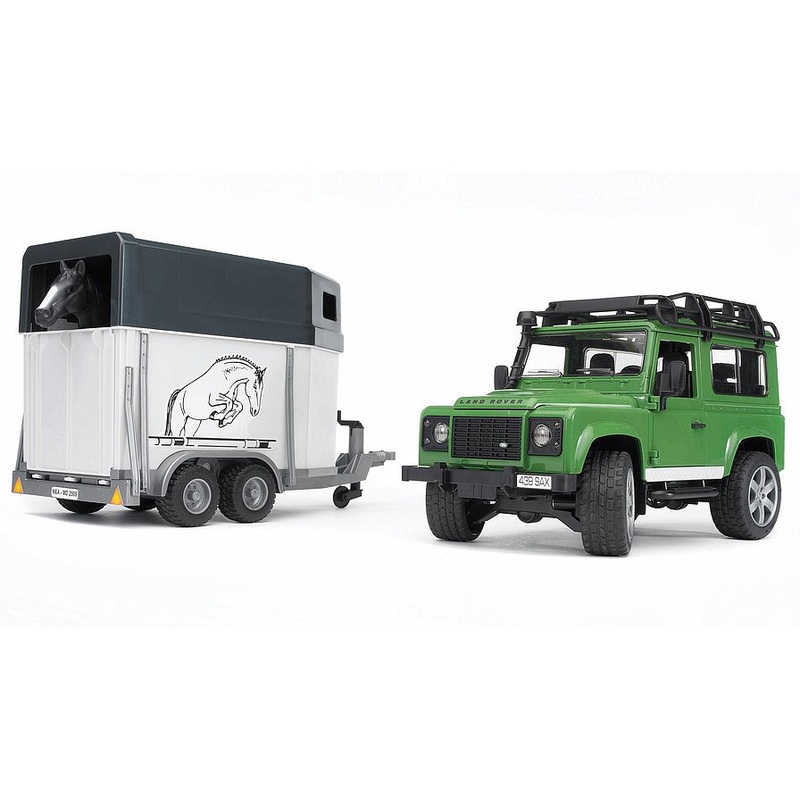 B02592 BRUDER LAND ROVER STATION WAGON WITH HORSE BOX AND HORSE