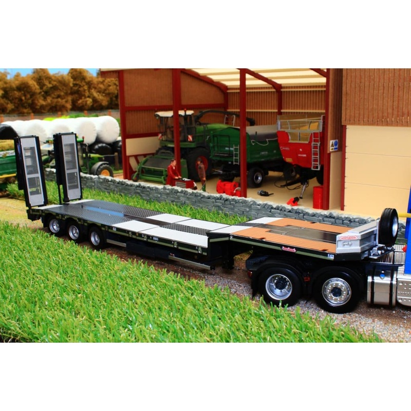 MM1813-02 MARGE MODELS NOOTEBOOM SEMI LOW LOADER TRAILER IN ANTHRACITE  WITH METAL GRIDS