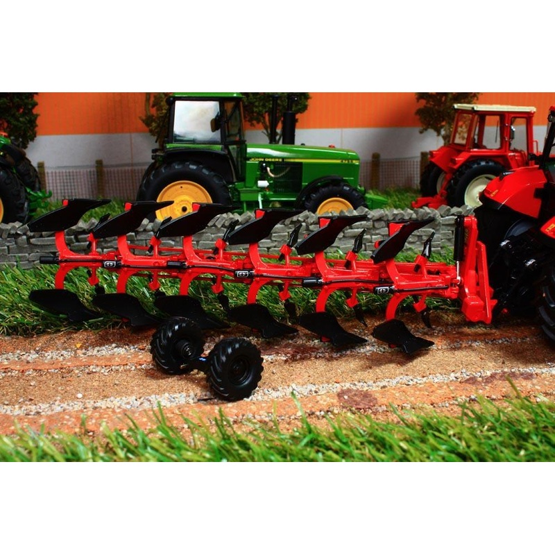 REP120 REPLICAGRI BESSON CHARRUE RWY8 IN RED 6 FURROW REVERSIBLE PLOUGH
