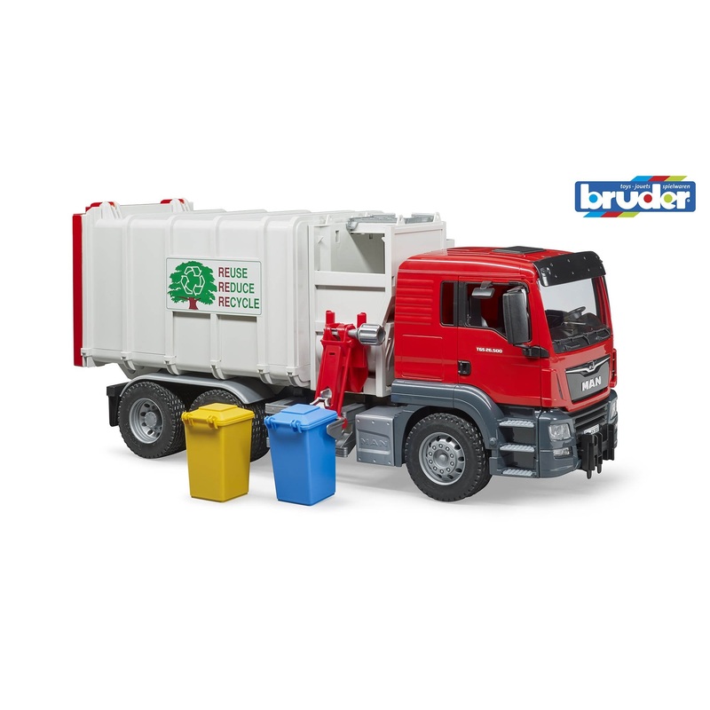 B03761 BRUDER MAN TGS SIDE-LOADING REFUSE TRUCK AND BINS