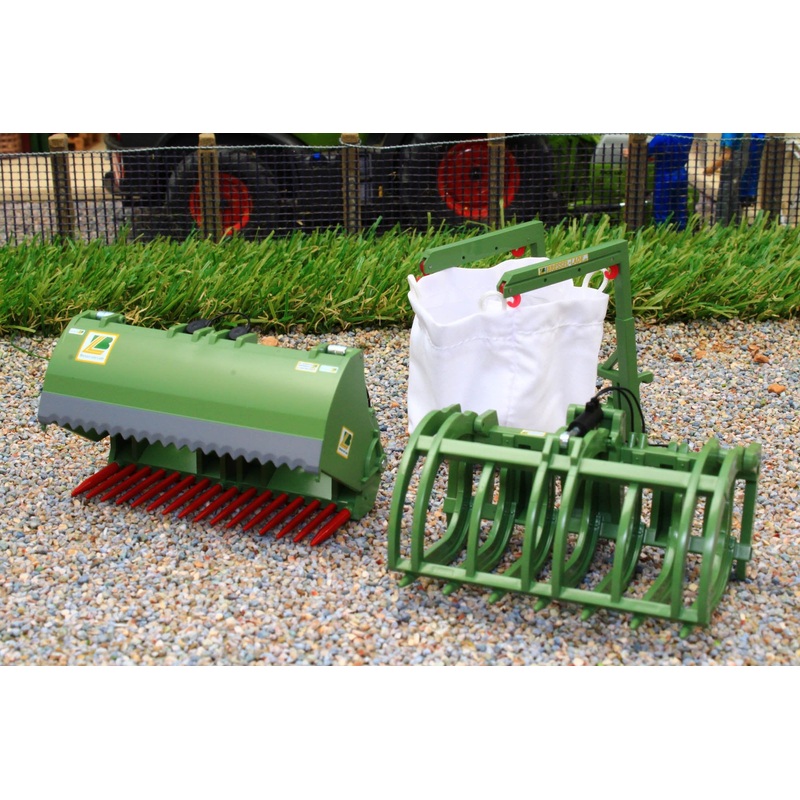 W7384 WIKING FRONT LOADER SET IN FENDT GREEN
