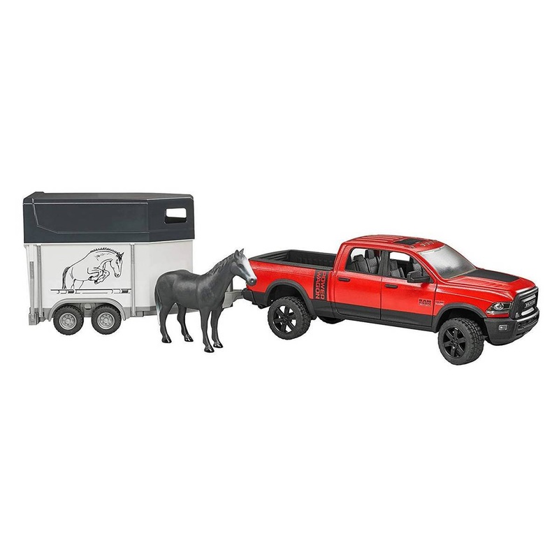 B02501 BRUDER RAM 2500 POWER WAGON WITH HORSE TRAILER AND HORSE