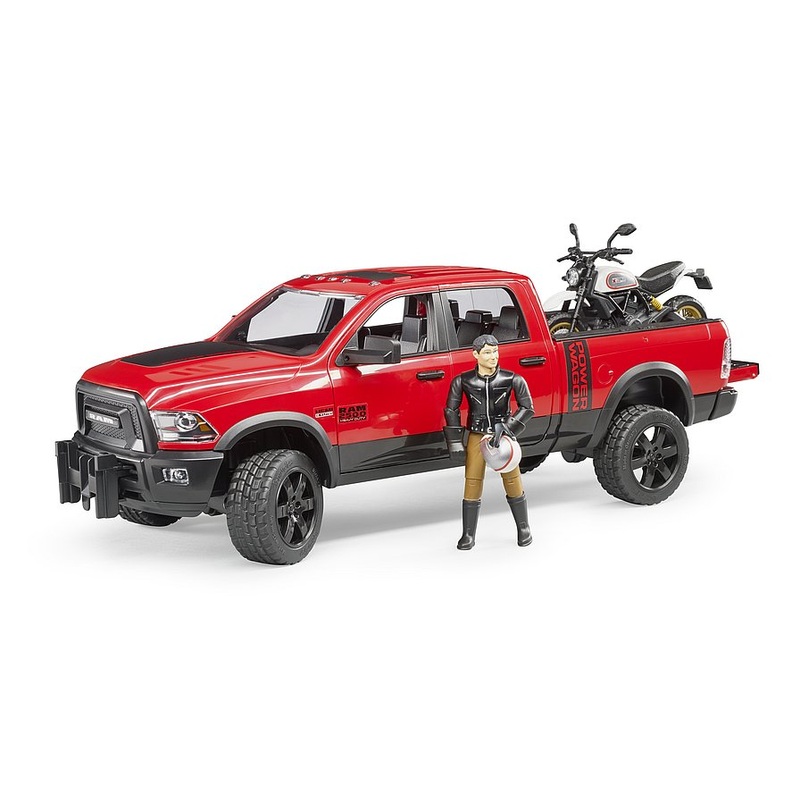 B02502 Bruder RAM Pickup Truck and Ducati Desert Sled