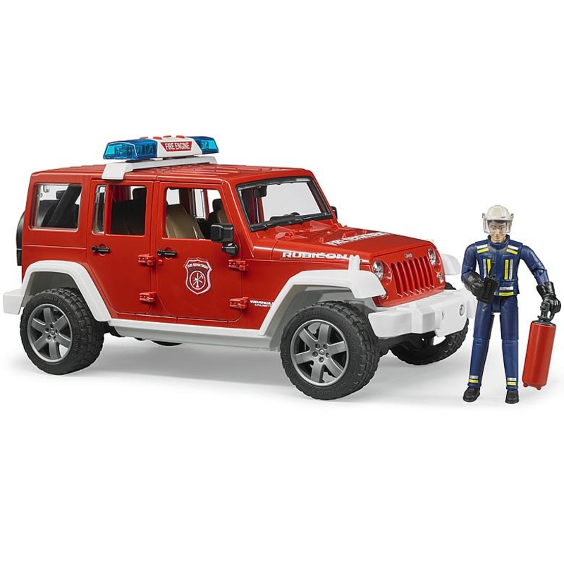 B02528 BRUDER JEEP WRANGLER UNLIMITED RUBICON FIRE DEPARTMENT AND FIGURE