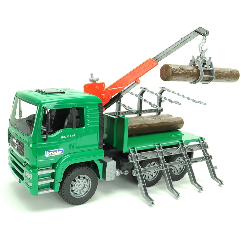B02769 BRUDER MAN TIMBER TRUCK WITH LOADING CRANE