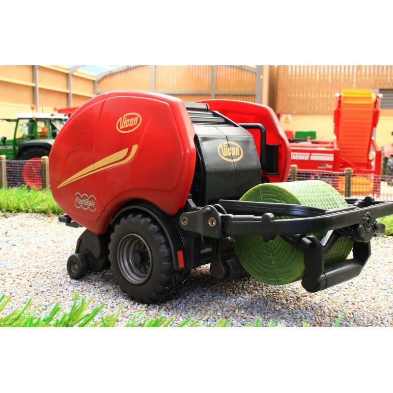 43221(w) WEATHERED BRITAINS VICON ROUND BALER AND WRAPPER