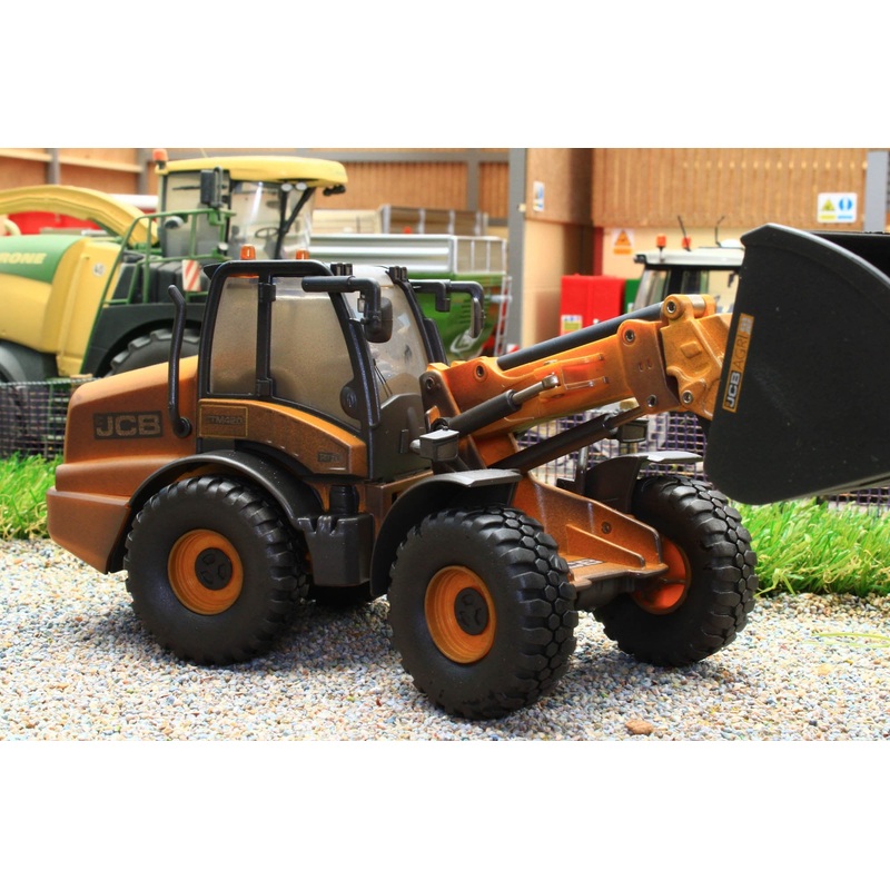 43231(w) WEATHERED Britains JCB TM420 Loader with Grab, Bucket and Pallet Forks