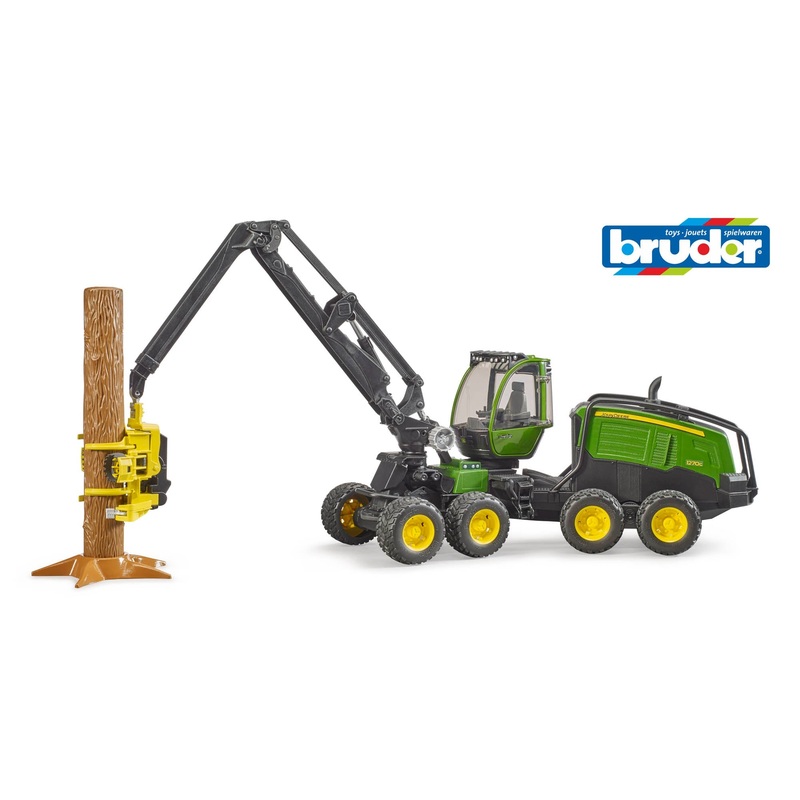 B02135 BRUDER JOHN DEERE FORESTRY HARVESTER 1270 WITH TREE TRUNK