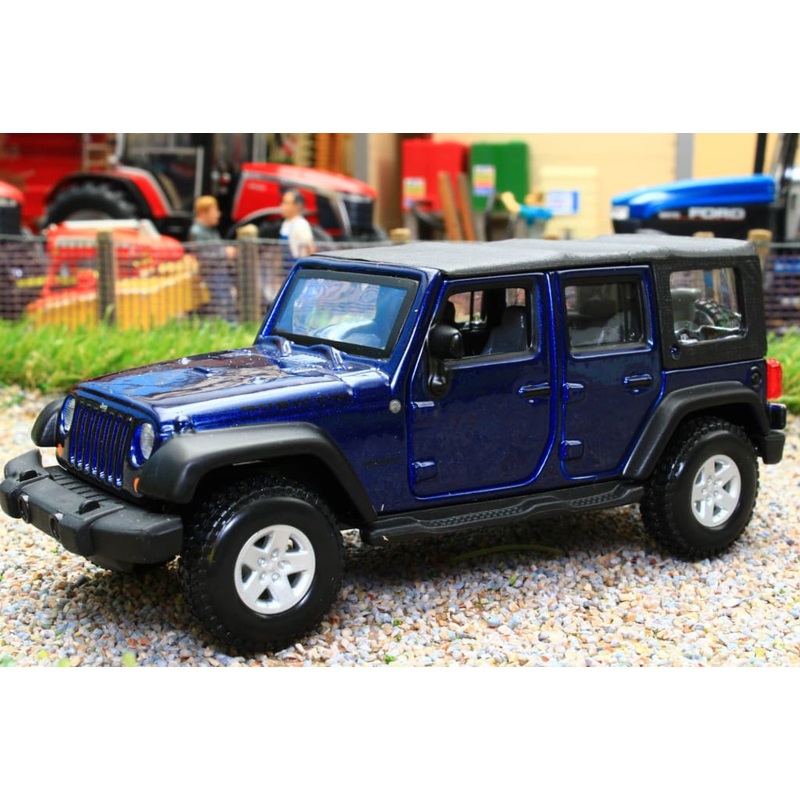 BUR43012B BURAGO 132 SCALE JEEP WRANGLER RUBICON 2010 IN DARK BLUE