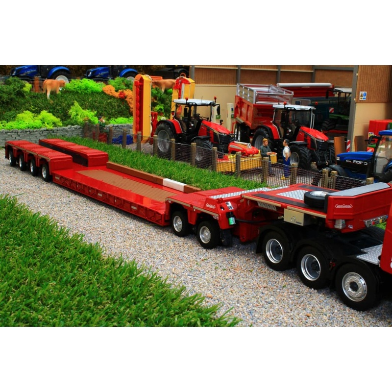 MM2011-01 MARGE MODELS NOOTEBOOM EURO LOW LOADER WITH INTERDOLLY IN RED
