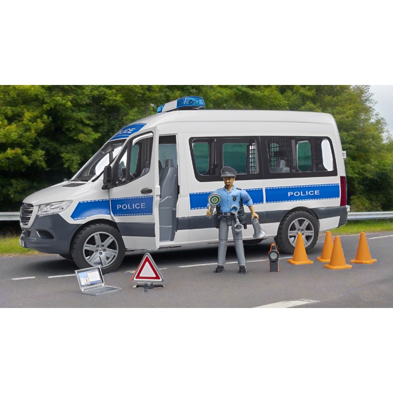 B02683 MS-Bruder Mercedes Benz Sprinter Police emergency vehicle with Light & Sound Module 10% off