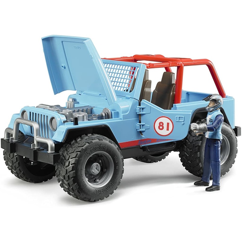 MS-B02541 BRUDER CROSS COUNTRY JEEP BLUE RACER WITH DRIVER 10%