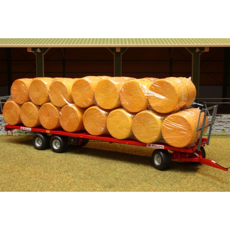 REP011 REPLICAGRI MAUPU TRAILER WITH 30 ROUND BALES