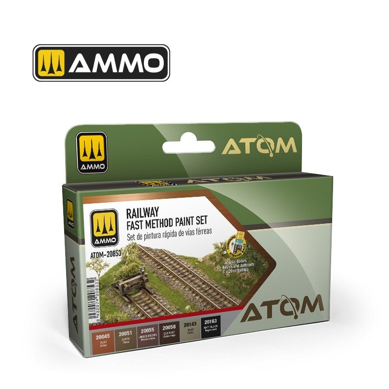 AMMO by Mig 20853 ATOM Railway Fast Method paint Set