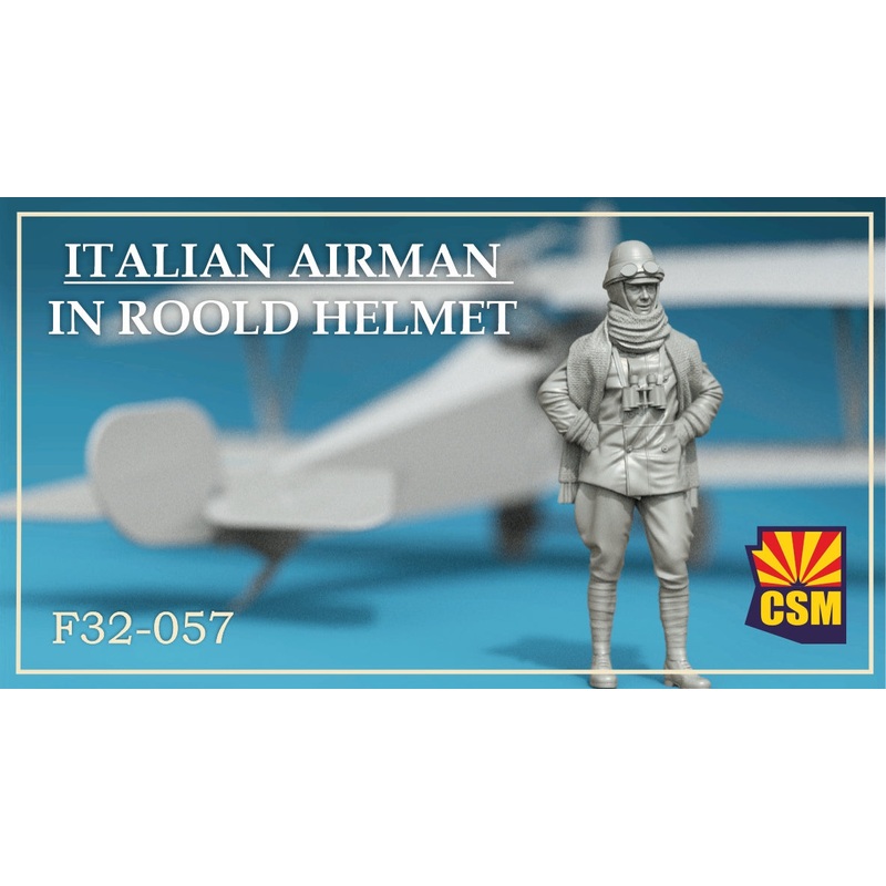 Copper State Models F32057 1/32 Italian Airman in Roold crash helmet
