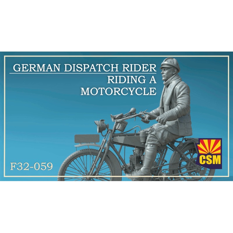 Copper State Models F32059 1/32 German Dispatch Rider riding a motorcycle