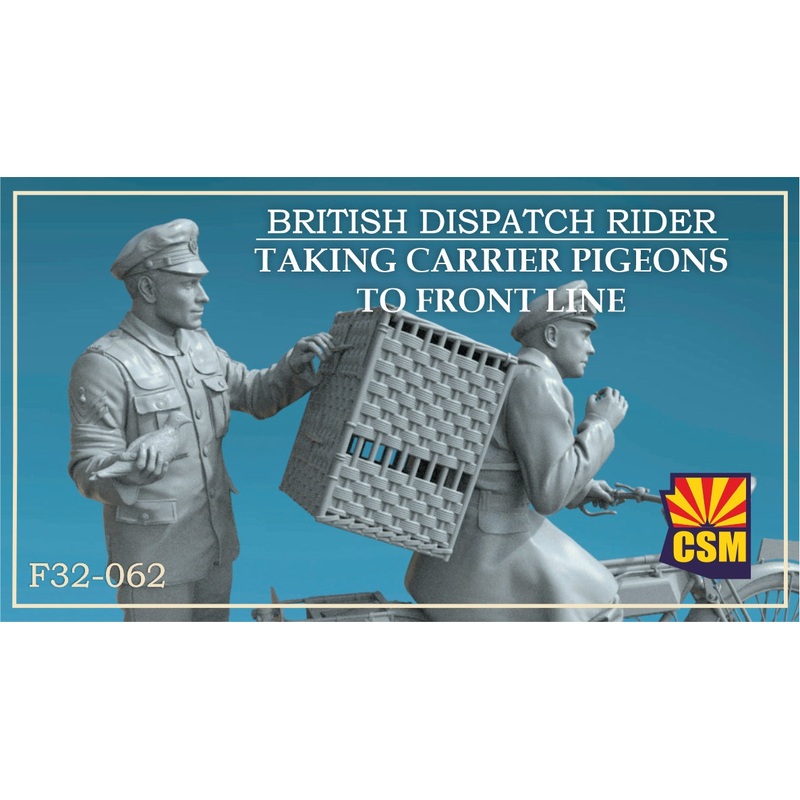 Copper State Models F32062 1/32 British Dispatch Rider taking carrier pigeons to the front line