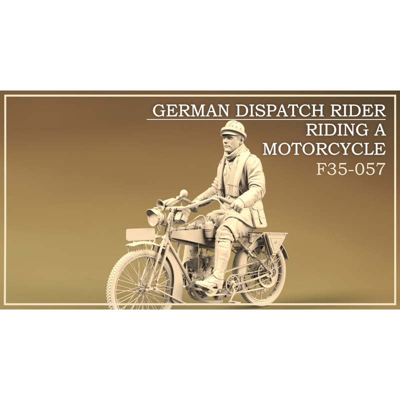Copper State Models F35057 1/35 German Dispatch Rider riding a motorcycle