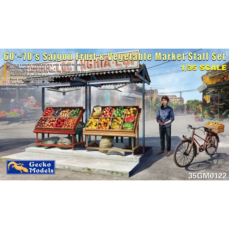 Gecko Models 35GM0122 1/35 60's-70's Saigon Fruit&Vegetable Market Stall Set
