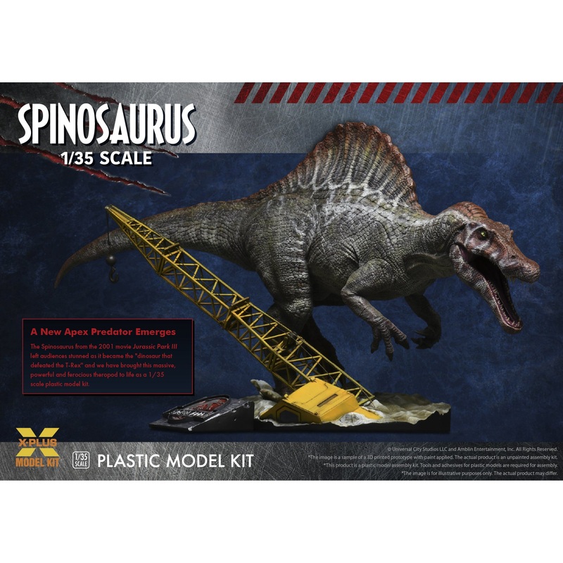 XPLUS KITS 0411 1/35 JURASSIC PARK III SPINOSAURUS PLASTIC MODEL KIT
