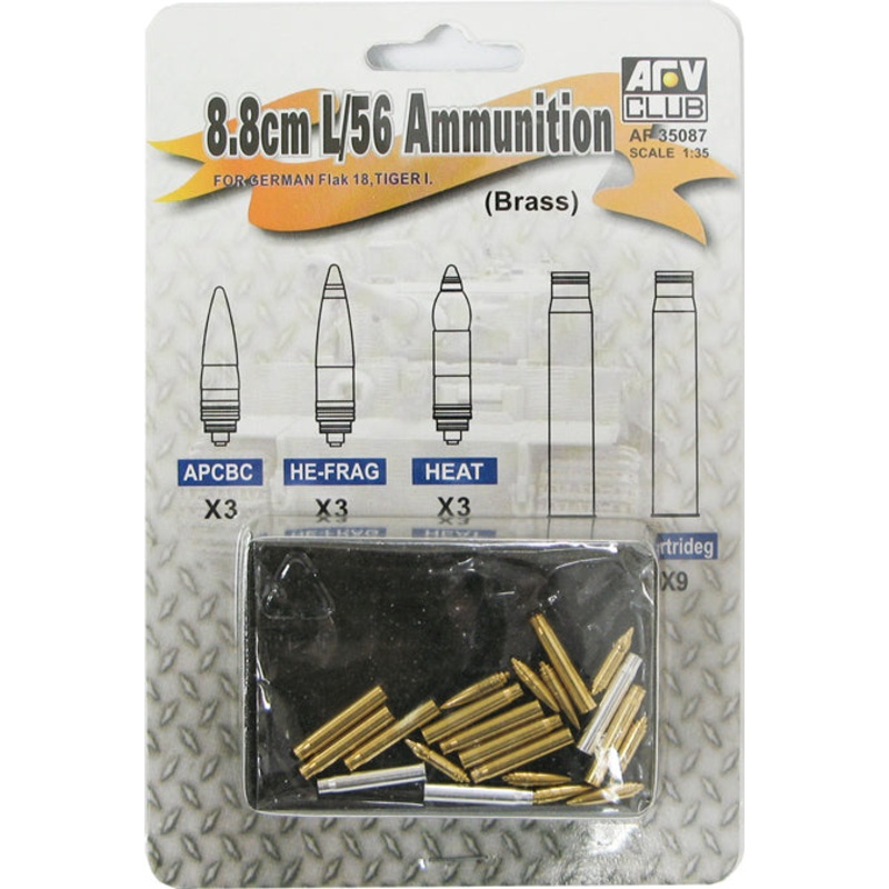 AFV Club 35087 8.8cm/L56 AMMO SET (BRASS+ALUMINUM)