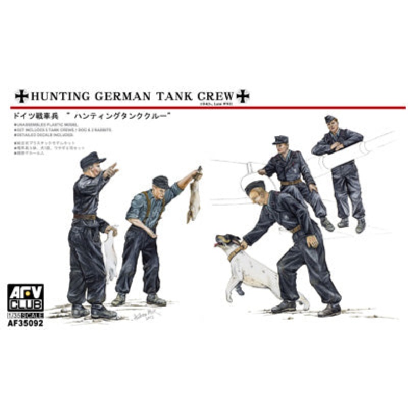 AFV Club 35092 1/35 Hunting Crew -5 Figures w/ Dog & Rabbit