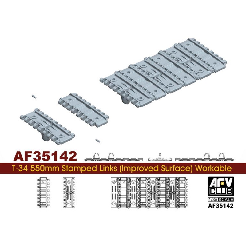 AFV Club 35142 1/35 T-34 550mm STAMPED LINKS TYPE 1941(WORKABLE)