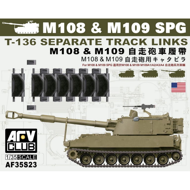 AFV Club 35S23 1/35 T-136 Track for M108/M109 (Workable)