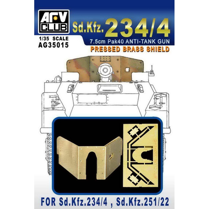 AFV Club AG35015 1/35 7,5cm PaK 40 Anti-Tank Gun Pressed Brass Shield