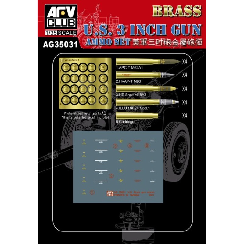 AFV Club AG35031 1/35 US 3inch Gun Ammo