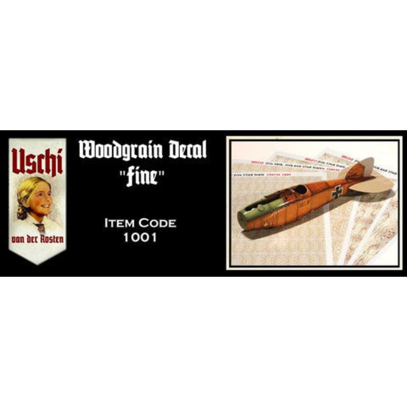 Uschi Van Der Rosten UV1001 Woodgrain Decal Fine fits 72nd scale