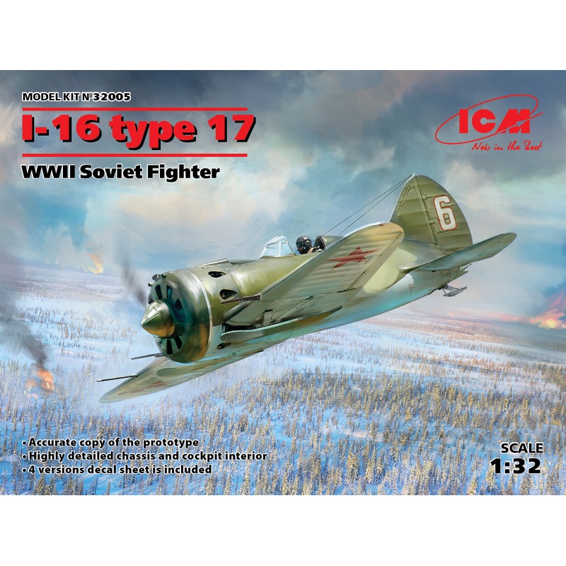 ICM 32005 1/32  I-16 Type 17 WWII Soviet Fighter