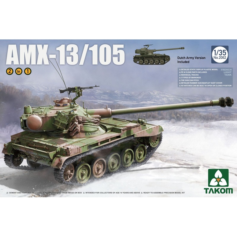 Takom 2062 1/35 Takom French Light Tank AMX-13/105 2 in 1