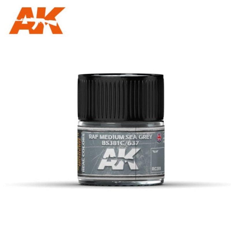 AK Interactive RC289 Real Colors : RAF Medium Sea Grey BS381C/637