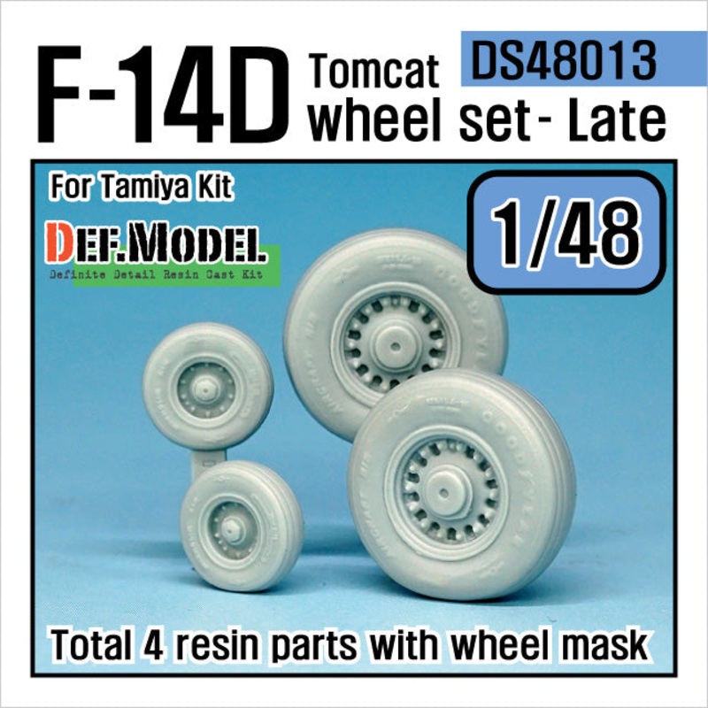Def Model DS48013 1/48 F-14D Tomcat Sagged Wheel Set Late (for Tamiya)