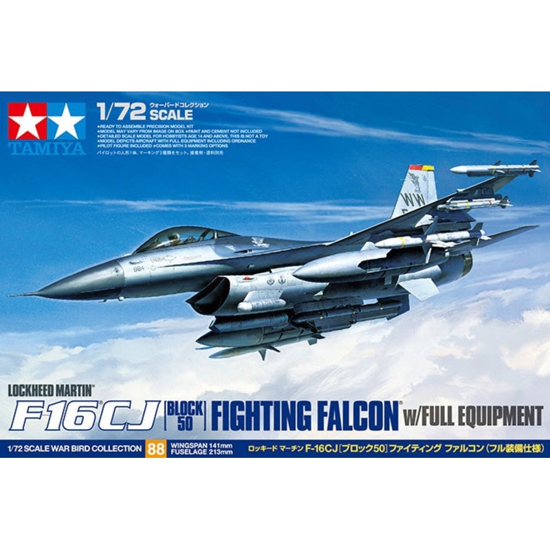 Tamiya 60788 1/72 F-16 CJ Fighting Falcoln Block 50 W/Full Equipment