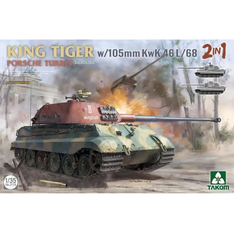 Takom 2178 1/35 KING TIGER Sd.Kfz. 182 w/105mm KwK 46L/68 2-in-1