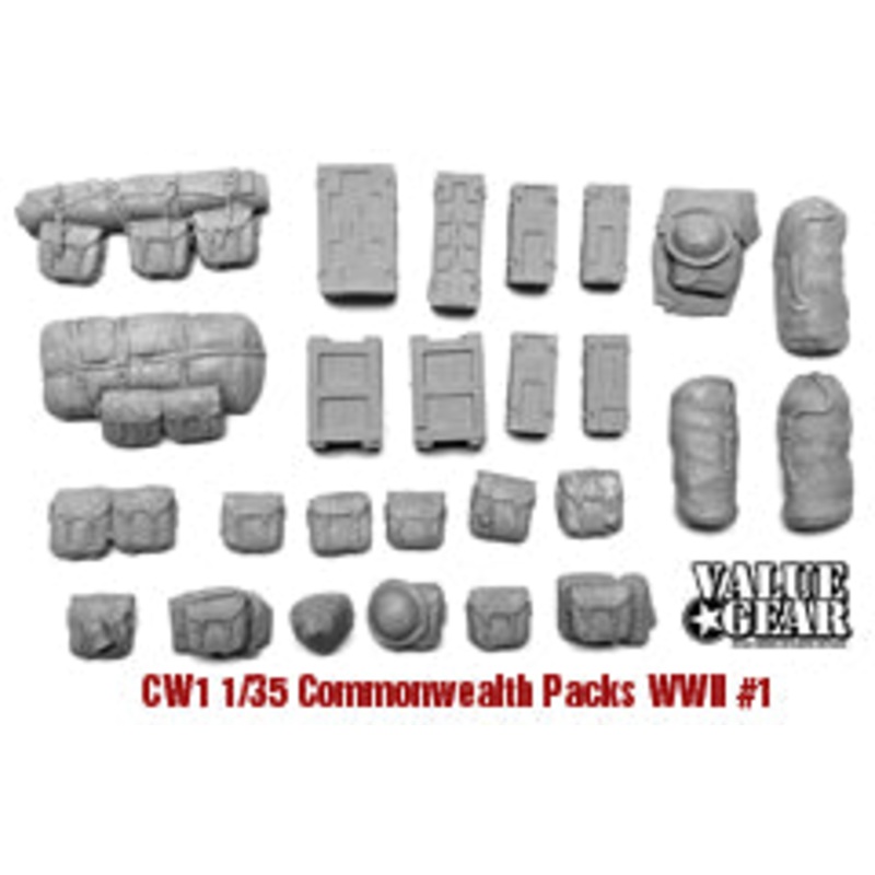 Value Gear CW01 1/35 Commonwealth (UK AUS CAN) Back Packs #1 Pattern 37 WWII