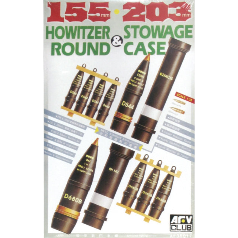 AFV Club 35017 1/35 155/203mm Howitzer Rounds & Case