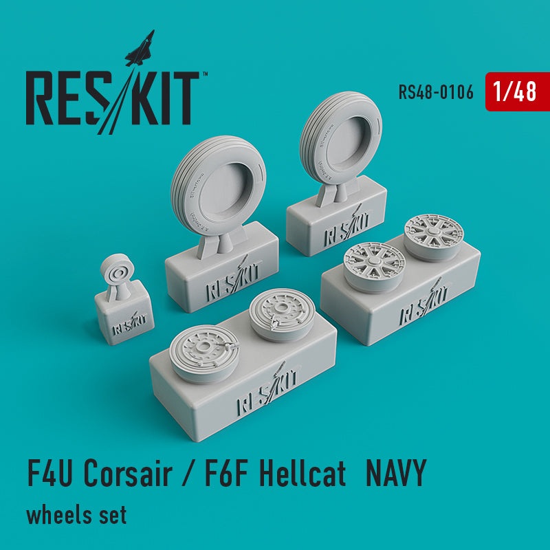 Res/Kit 480106 1/48 F4U Corsair / F6F Hellcat NAVY Wheels Set